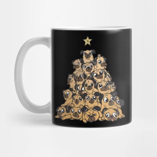 Funny Pug Christmas Tree Mug